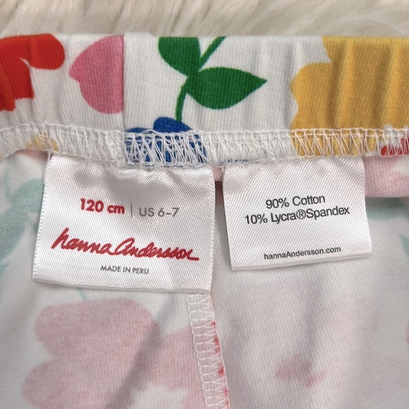 Hanna Andersson Girls Flower Floral Print Leggings NWOT 120 Size US 6-7 - Picture 2 of 6